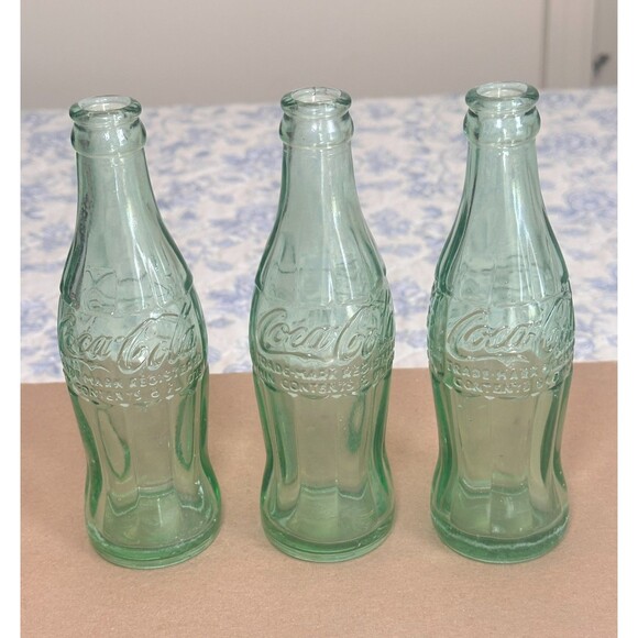 Lot of 1950s 6 & 6.5 oz Green Embossed Coca Cola Coke Bottles from New Bern, NC - Picture 2 of 14